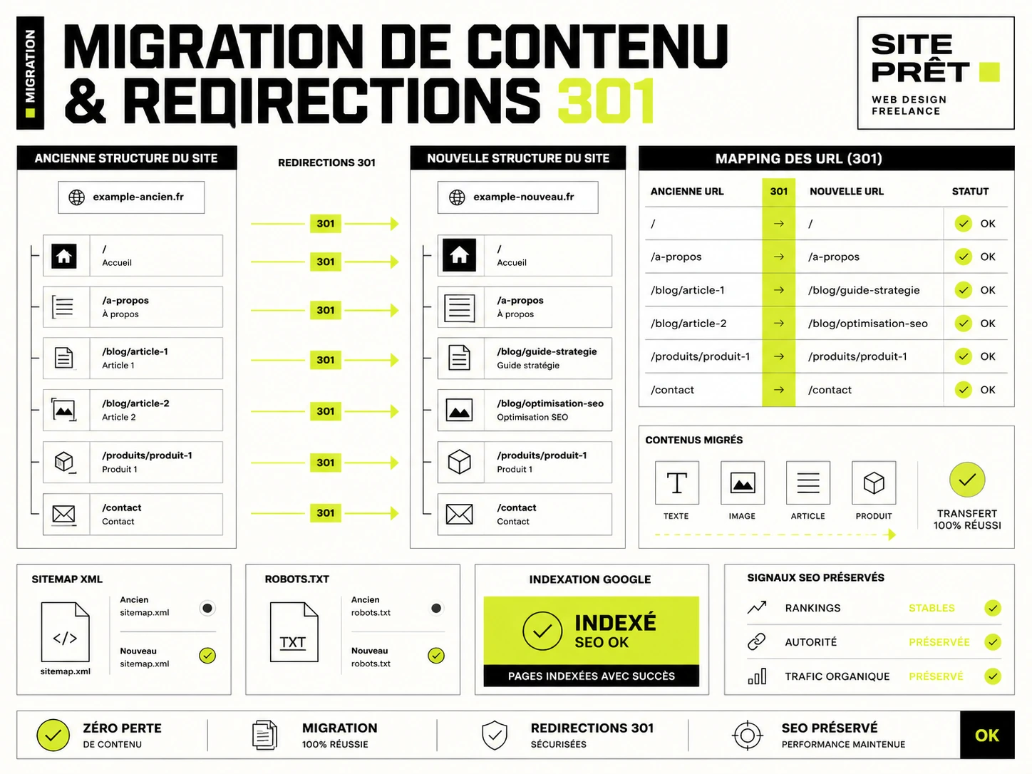 Migration de contenu & redirections 301