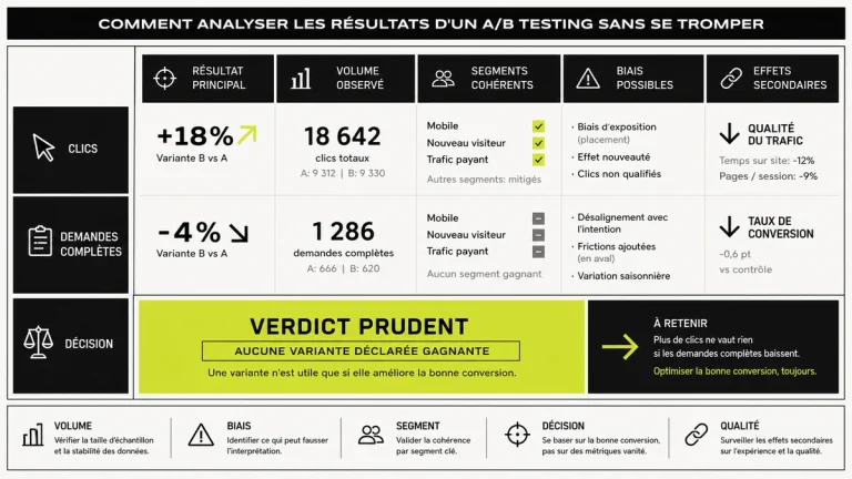Illustration A/B testing pour comparer deux versions de page web