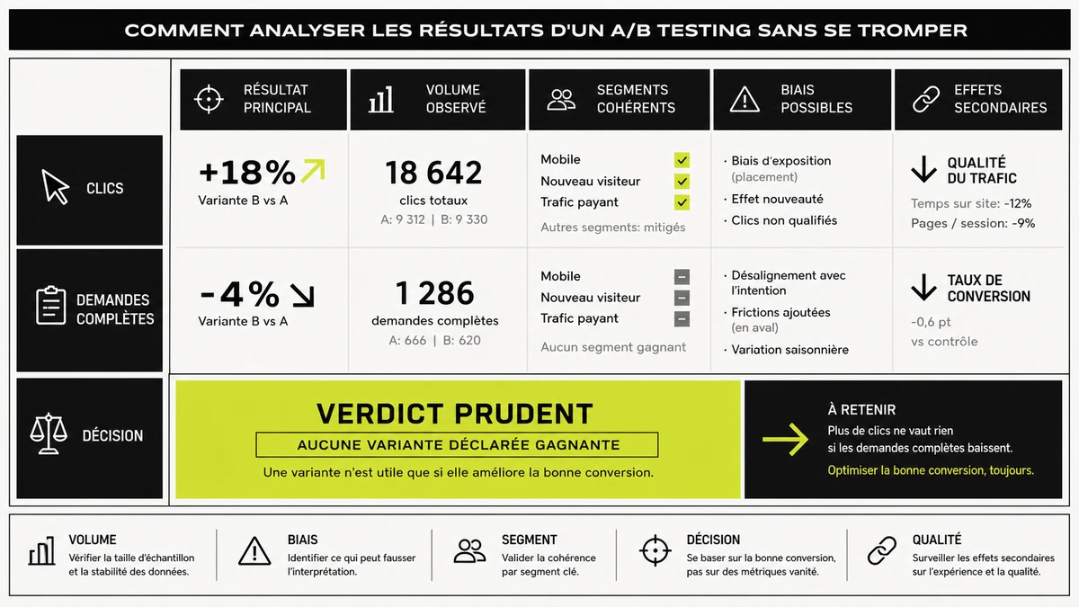 Illustration A/B testing pour comparer deux versions de page web