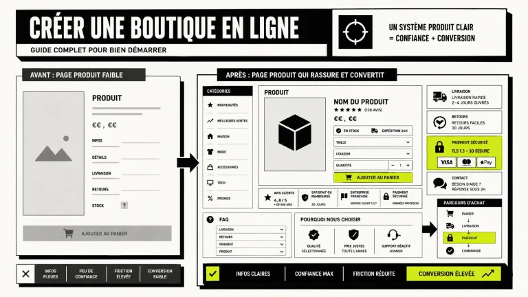 Illustration créer boutique en ligne pour cadrer un projet e-commerce