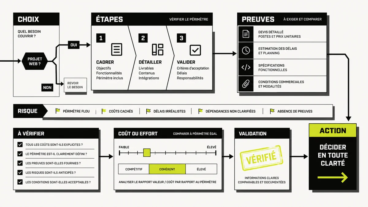 Illustration devis création site web pour les coûts qui doivent apparaître clairement