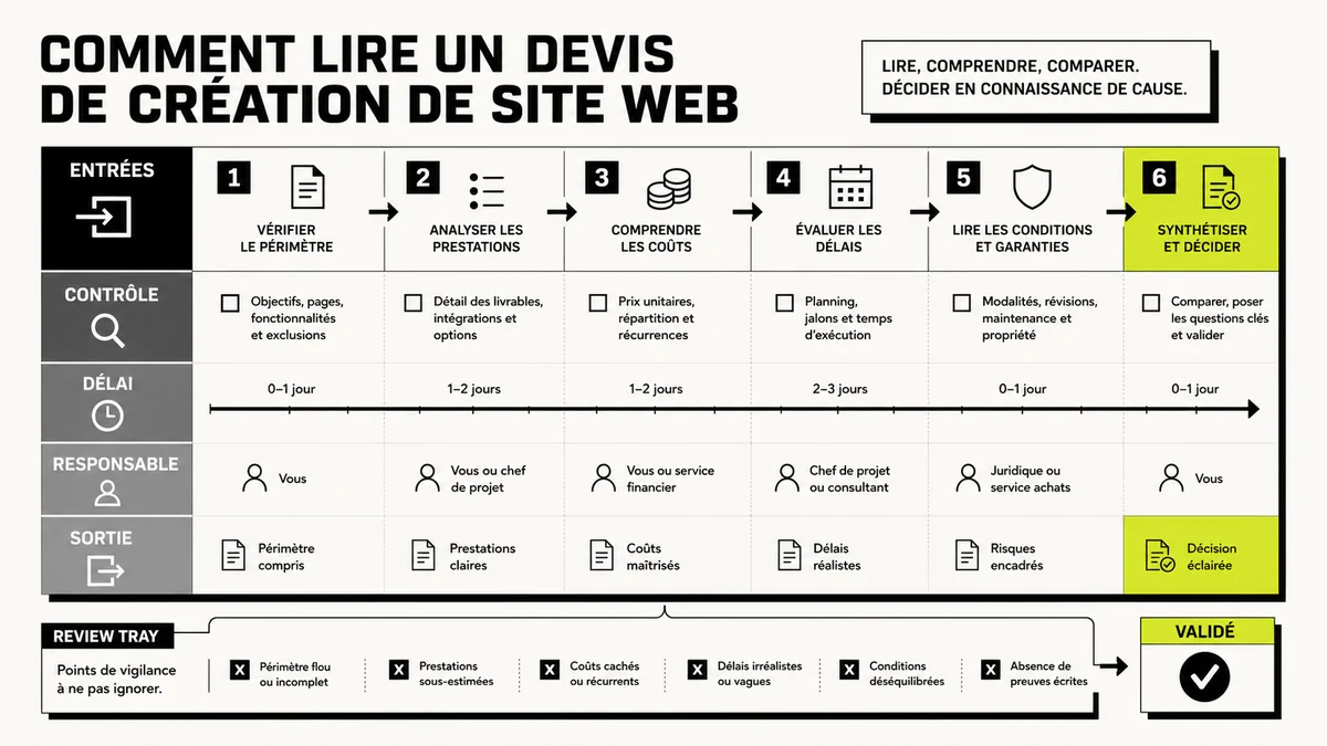 Illustration prix création site web pour comment lire un devis de création de site web